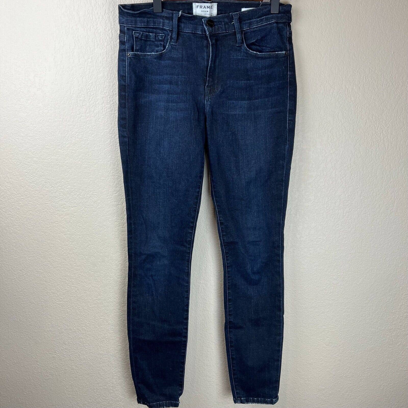 Frame Womens Skinny Jeans Mid Rise Stretch Dark Wash Denim Size 28